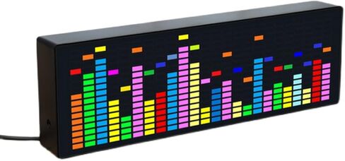 ساعة الكترونية ملونة باضاءة LED ملونة من كراسنويار، اضاءة ايقاعية بتحكم صوتي 1624 ار جي بي، مصباح قطبي لعرض الساعة in Kuwait