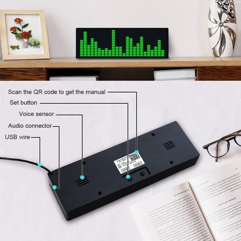 ساعة الكترونية ملونة باضاءة LED ملونة من كراسنويار، اضاءة ايقاعية بتحكم صوتي 1624 ار جي بي، مصباح قطبي لعرض الساعة in Kuwait