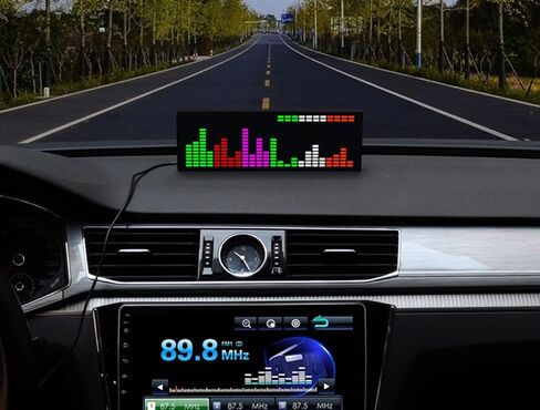 ساعة الكترونية ملونة باضاءة LED ملونة من كراسنويار، اضاءة ايقاعية بتحكم صوتي 1624 ار جي بي، مصباح قطبي لعرض الساعة in Kuwait