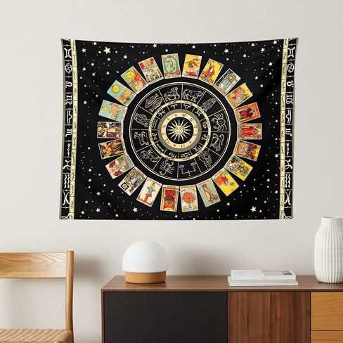XGXL نسيج التارو زودياك نسيج - نسيج التنجيم لغرفة النوم بطانية جمالية أسود كوكبة نسيج مانتا دي التارو كلية غرفة النوم ديكور مفرش المائدة نفسية in Kuwait