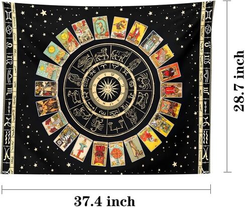 XGXL نسيج التارو زودياك نسيج - نسيج التنجيم لغرفة النوم بطانية جمالية أسود كوكبة نسيج مانتا دي التارو كلية غرفة النوم ديكور مفرش المائدة نفسية in Kuwait