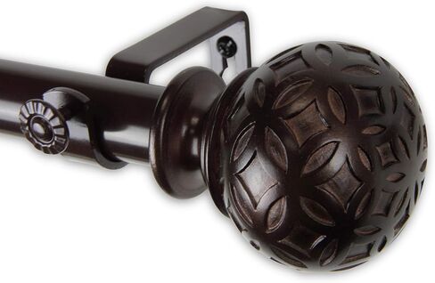 Rod Desyne 1" Odelia Curtain Rod, 120-170", Black in Saudi Arabia