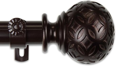 Rod Desyne 1" Odelia Curtain Rod, 120-170", Black in Saudi Arabia