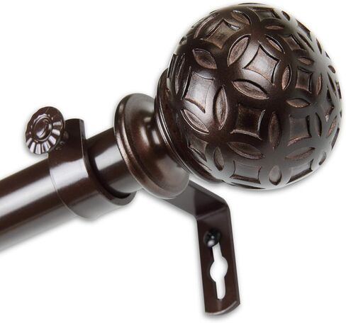 Rod Desyne 1" Odelia Curtain Rod, 120-170", Black in Saudi Arabia
