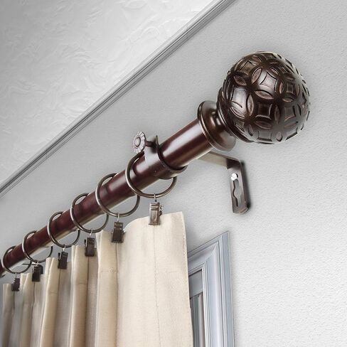 Rod Desyne 1" Odelia Curtain Rod, 120-170", Black in Saudi Arabia