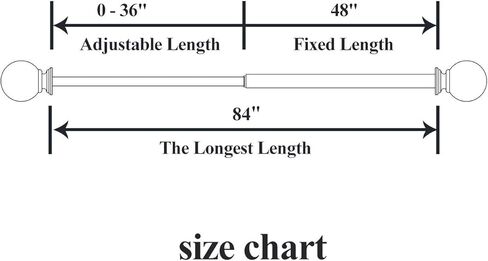 Marble Ball Appearance Finials Curtain Rod Set, Plastic ends, 28 to 48 Inch，3/4-inch Diameter Telescoping Drapery Curtain Rod， Brown in Kuwait