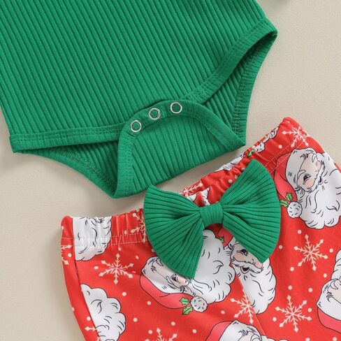Ledy Champswiin Newborn Baby Girl Christmas Outfits 3 6 12 18 Months Romper + Bell-bottoms + Headband Infant Girl Clothes Set in Saudi Arabia