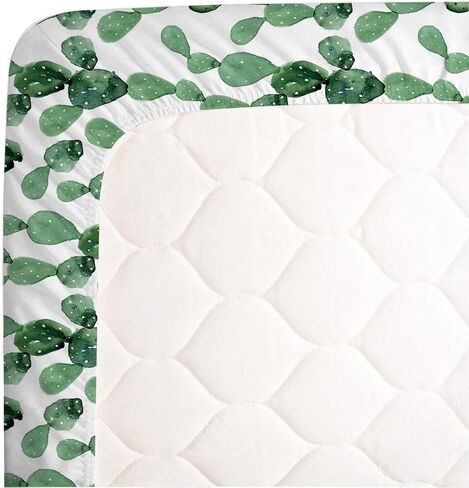 ملاءات سرير الأطفال من Sahaler Succulents للأولاد والبنات، ملاءات مرتبة سرير أطفال مناسبة للصبار بألوان مائية، هدية طفل بوهو، فراش الحضانة يناسب مرتبة سرير الأطفال القياسية مقاس 28 × 52 (الصبار الأخضر) in Kuwait