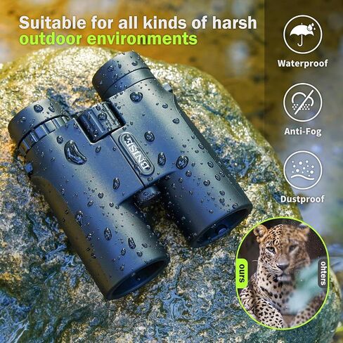 مناظير BEBANG للبالغين 10x42 مناظير مقاومة للماء عالية الطاقة لمشاهدة الطيور والصيد والسفر ومشاهدة النجوم والرياضة والحياة البرية ومجموعة مشرقة وواضحة من الرؤية in Kuwait