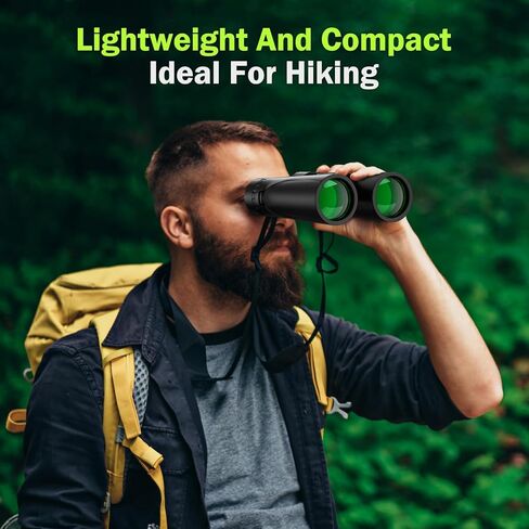 مناظير BEBANG للبالغين 10x42 مناظير مقاومة للماء عالية الطاقة لمشاهدة الطيور والصيد والسفر ومشاهدة النجوم والرياضة والحياة البرية ومجموعة مشرقة وواضحة من الرؤية in Kuwait