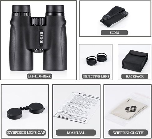 مناظير BEBANG للبالغين 10x42 مناظير مقاومة للماء عالية الطاقة لمشاهدة الطيور والصيد والسفر ومشاهدة النجوم والرياضة والحياة البرية ومجموعة مشرقة وواضحة من الرؤية in Kuwait
