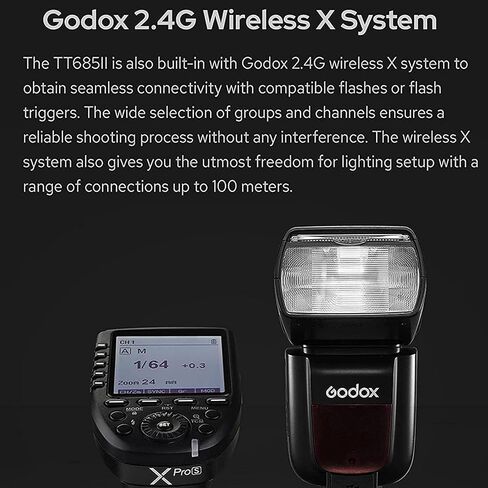 Godox TT685II-S TT685IIS Camera Flash for Sony Camera Flash Speedlight Speedlite Light with Godox XPro-S Flash Trigger, TTL 2.4G GN60 HSS 1/8000S,0.1-2.6s Recycle Time,330 Full Power Pops in Saudi Arabia