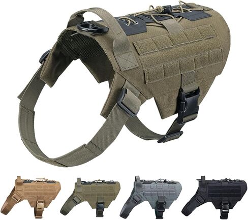 EXCELLENT ELITE SPANKER Dog Harness Tactical Military Dog Harness Adjustable No-Pull Dog Harness Training Hunting Dog Tactical Vest with Handle（BLK-M） in Saudi Arabia