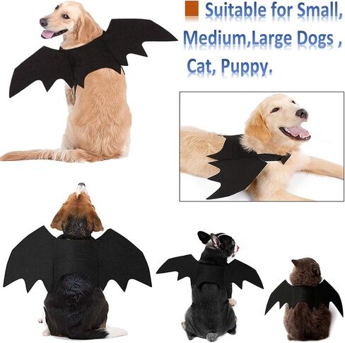 Dog Halloween Costumes, Cat Dog Bat Costume Wings Pet Bat Wings for Small Medium and Large Dog, Cat Dog Costume Funny Cat Apparel, Cosplay Clothes, Cool Dog Outfits (S) in Saudi Arabia