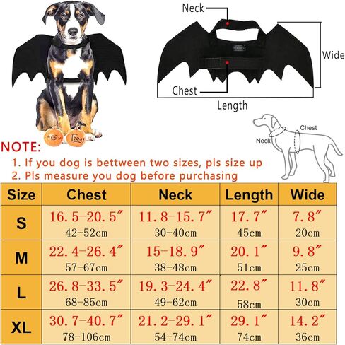 Dog Halloween Costumes, Cat Dog Bat Costume Wings Pet Bat Wings for Small Medium and Large Dog, Cat Dog Costume Funny Cat Apparel, Cosplay Clothes, Cool Dog Outfits (S) in Saudi Arabia