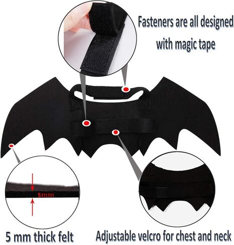 Dog Halloween Costumes, Cat Dog Bat Costume Wings Pet Bat Wings for Small Medium and Large Dog, Cat Dog Costume Funny Cat Apparel, Cosplay Clothes, Cool Dog Outfits (S) in Saudi Arabia