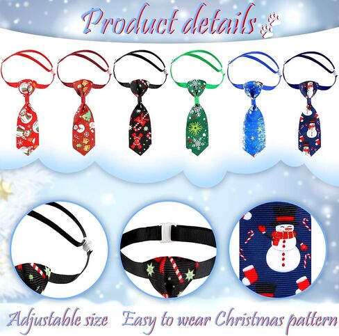 Frienda 6 Pieces Christmas Dog Ties Adjustable Small Pet Bow Tie Xmas Puppy Neckties for Christmas Festival Dog Grooming Accessories in Saudi Arabia