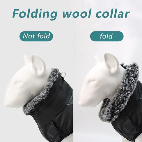 Etdane Dog Winter Coat Waterproof Pet Snow Jacket Reflective Doggy Puffer Vest with Harness Adjustable Furry Collar for Hiking Outdoor Gray/6XL in Kuwait