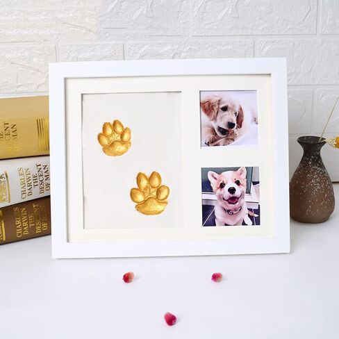 Vilbocr الحيوانات الأليفة بصمة تذكار عدة إطار صور الكلب القط الإطار مع الطين بصمة عدة هدايا لعشاق الكلاب والقطط in Kuwait