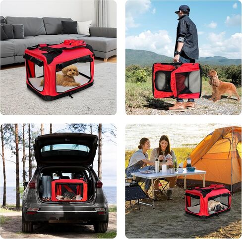 3-Door Collapsible Travel Soft Crate, Dogs & Cats Soft-Sided Kennel, in Saudi Arabia