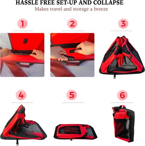 3-Door Collapsible Travel Soft Crate, Dogs & Cats Soft-Sided Kennel, in Saudi Arabia