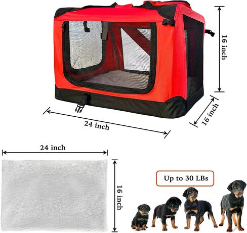 3-Door Collapsible Travel Soft Crate, Dogs & Cats Soft-Sided Kennel, in Saudi Arabia