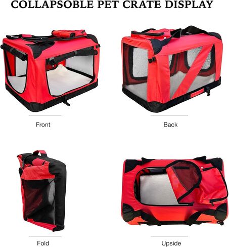 3-Door Collapsible Travel Soft Crate, Dogs & Cats Soft-Sided Kennel, in Saudi Arabia