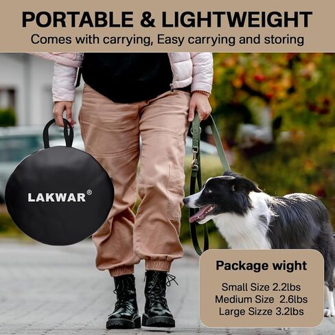 روضة أطفال محمولة للكلاب من LAKWAR قابلة للطي للاستخدام الداخلي/الخارجي للكلاب الصغيرة والقطط والقطط والدجاج والأرانب، رائعة للسفر والتخييم، بما في ذلك حقيبة الحمل (متوسطة (32 بوصة × 24 بوصة × 22 بوصة)) in Kuwait