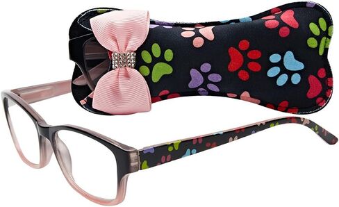 Select-A-Vision Dog Bone Square Reading Glasses w/Colorful Pawprints, Blue, 1.25 in Saudi Arabia