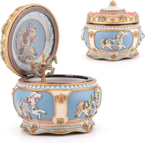 Merry-Go-Round Carousel Music Box with LED Lights Horse Musical Box Festival & Happy Birthday Gift Valentine's Gift for Girls Women (Sprited Away) in Saudi Arabia