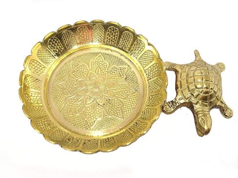 سلحفاة مع طبق سلحفاة مع طبق من النحاس النقي الافضل لتزيين المكتب، تمثال فينغ شوي المعدني لوحة مياه معدنية فاستو ليفينغ والثروة والصحة والحظ السعيد in Kuwait