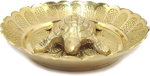 سلحفاة مع طبق سلحفاة مع طبق من النحاس النقي الافضل لتزيين المكتب، تمثال فينغ شوي المعدني لوحة مياه معدنية فاستو ليفينغ والثروة والصحة والحظ السعيد in Kuwait