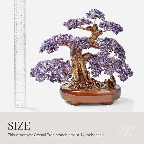 KALIFANO Natural Amethyst (1,251 Gemstone Count) Chakra Crystal Tree with Healing Properties - Bonsai Feng Shui Money Tree for Positive Energy, Luck and Wealth - 14" in Saudi Arabia