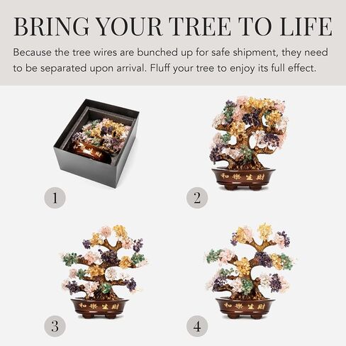 KALIFANO Natural Amethyst (1,251 Gemstone Count) Chakra Crystal Tree with Healing Properties - Bonsai Feng Shui Money Tree for Positive Energy, Luck and Wealth - 14" in Saudi Arabia