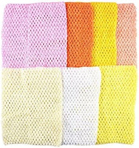 Aisila® Pack of 7 9 Inch Handmade Baby Girl Silk Crochet Tutu Tube Top Chest Wrap for Toddler Infants AID04 in Saudi Arabia