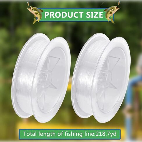 2 لفات 200 متر خط صيد السمك، سلك صيد من النايلون الشفاف 0.25 مم، خيط شفاف قوي، سلك صيد أحادي الخيط، خيط صيد من النايلون القوي لصيد الأسماك، صناعة المجوهرات المعلقة in Kuwait