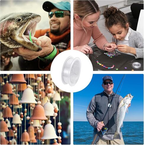 2 لفات 200 متر خط صيد السمك، سلك صيد من النايلون الشفاف 0.25 مم، خيط شفاف قوي، سلك صيد أحادي الخيط، خيط صيد من النايلون القوي لصيد الأسماك، صناعة المجوهرات المعلقة in Kuwait