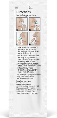 مسحات الأنف المطهرة من ميدلاين، تقلل من البكتيريا، مشبعة مسبقًا، 62% كحول إيثيلي، رائحة الكيوي اللطيفة، مغلفة بشكل فردي، 10 قطع in Kuwait