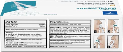 مسحات الأنف المطهرة من ميدلاين، تقلل من البكتيريا، مشبعة مسبقًا، 62% كحول إيثيلي، رائحة الكيوي اللطيفة، مغلفة بشكل فردي، 10 قطع in Kuwait