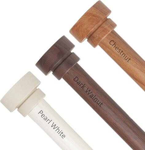 Rod Desyne 1" Bonnet Faux Wood Single Curtain Rod, 160-240 inch, Pearl White in Saudi Arabia