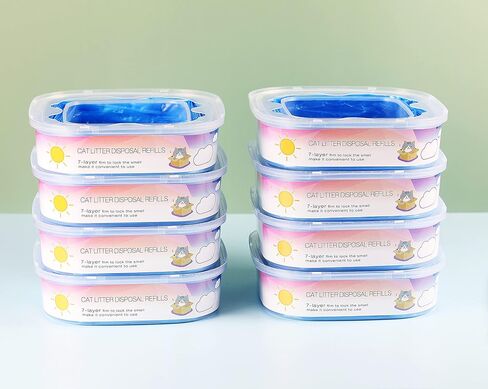 عبوات فضلات القطط المتوافقة مع خرطوشة إعادة تعبئة فضلات الفضلات من ليتر جيني - 8 عبوات in Kuwait
