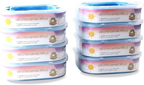 عبوات فضلات القطط المتوافقة مع خرطوشة إعادة تعبئة فضلات الفضلات من ليتر جيني - 8 عبوات in Kuwait