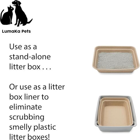 صندوق فضلات LumaKa Pets القابل للتصرف - 5/حزمة/صناديق فضلات كبيرة/يمكن التخلص منها للقطط، صندوق فضلات الأرانب، صندوق فضلات خنزير غينيا، صندوق القطط، صندوق فضلات السفر، صندوق فضلات عالي الجوانب، قوي، مقاوم للتسرب in Kuwait