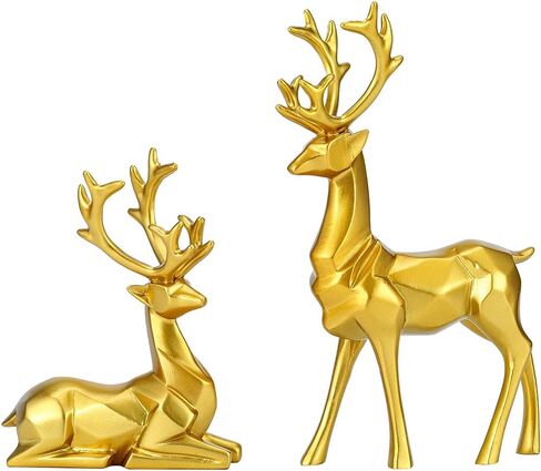 XPXKJ Resin Thinker Statue Set of 2, Deer Sculpture for Your Home Decor Living Room, is Office Desktop Bookshelf Perfect Decoration in Kuwait