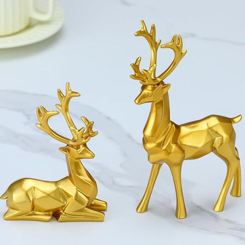 XPXKJ Resin Thinker Statue Set of 2, Deer Sculpture for Your Home Decor Living Room, is Office Desktop Bookshelf Perfect Decoration in Kuwait