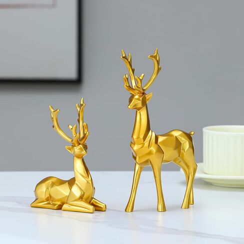 XPXKJ Resin Thinker Statue Set of 2, Deer Sculpture for Your Home Decor Living Room, is Office Desktop Bookshelf Perfect Decoration in Kuwait