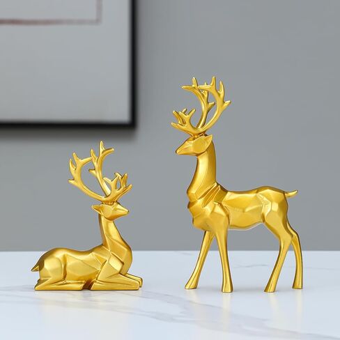 XPXKJ Resin Thinker Statue Set of 2, Deer Sculpture for Your Home Decor Living Room, is Office Desktop Bookshelf Perfect Decoration in Kuwait