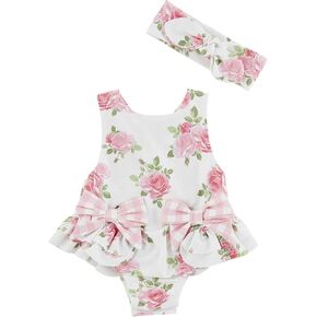 مجموعة ملابس السباحة وعصابة الرأس من قطعة واحدة للفتيات من Mud Pie in Kuwait