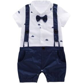 رومبر LXKIKMM للأطفال حديثي الولادة من الأولاد بأكمام قصيرة وربطة عنق على شكل فيونكة in Kuwait