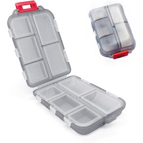 Wikineon Pill Box Pill Organiser Tablet Organiser Medicine Storage Box for Vitamins Medication, suitable portable in Pocket Bag for Trip Waterproof 10 Compartments Pill Organizer, Medication Organizer in Kuwait